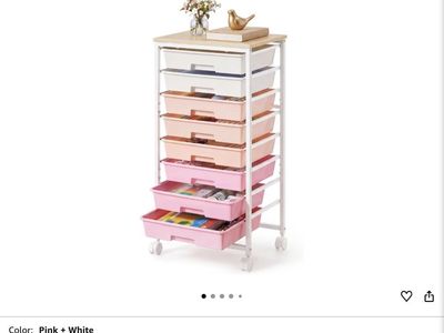 8-tier drawer rolling storage with wooden top.. New in box!!