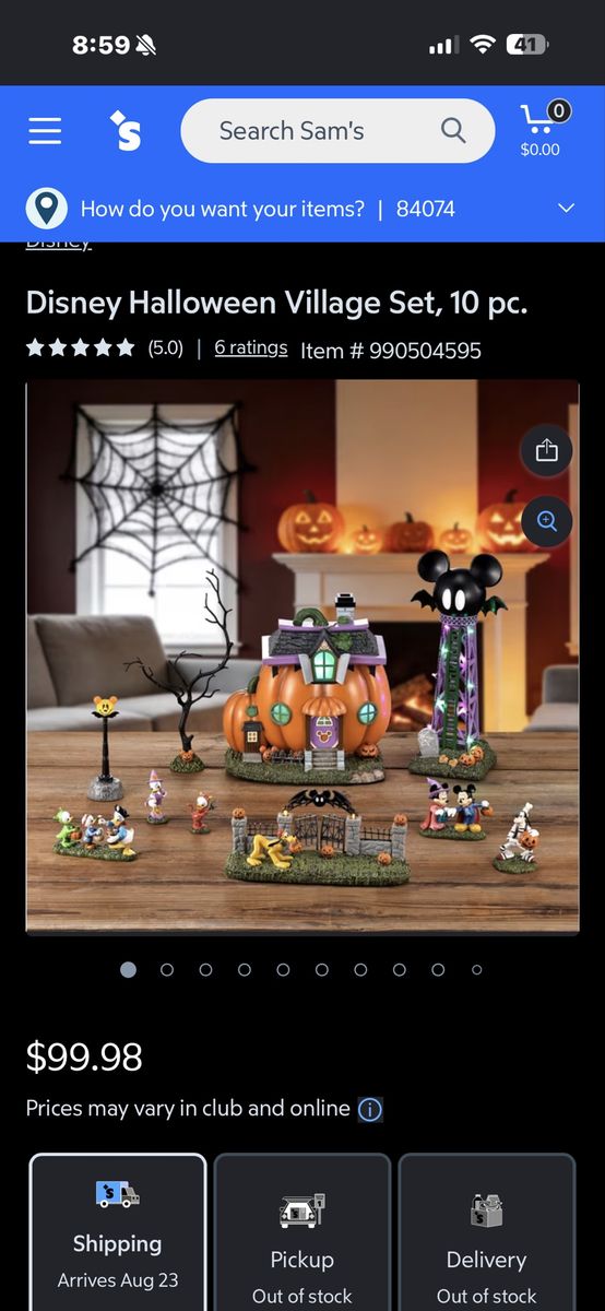 Disney Halloween Village Set, 10 pc. Collectible Holiday Decor