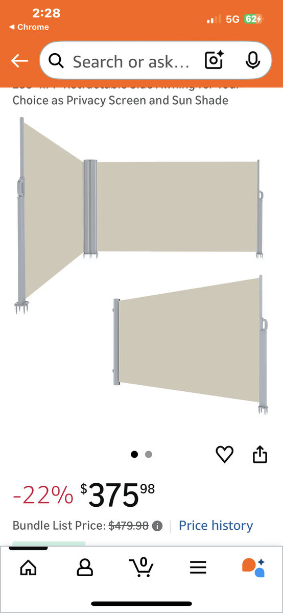 Horizontal Privacy Awnings