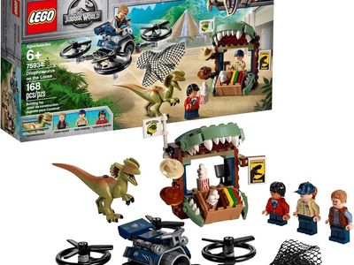 USED LEGO Jurassic World Dilophosaurus on the Loose 75934 - 168 Pcs Building Toy Set with Minifigures