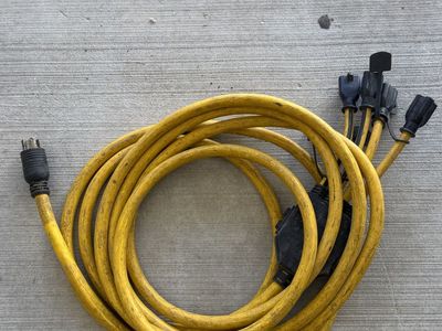 30 Amp Generator Extension Cord 125/250V/ 4 Outlet