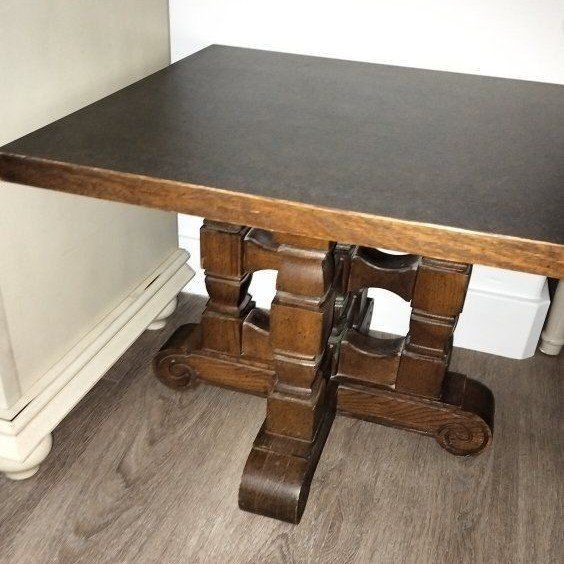 Solid Oak end table 16H 20W