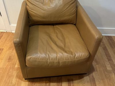 RC Willey faux leather swivel chair