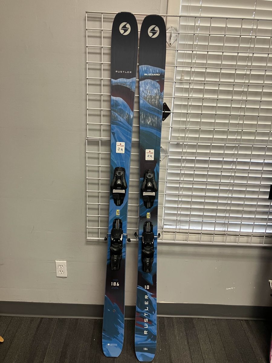 Used Blizzard Rustler 10 186cm Skis w/ Atomic Strive 11 GW Bindings