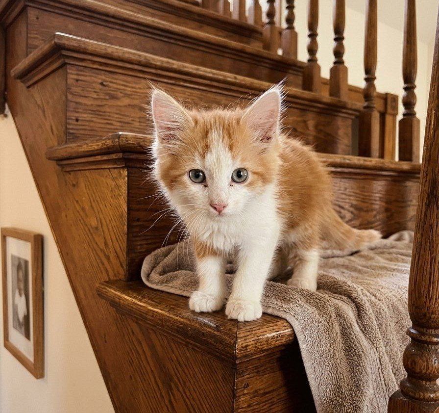 really friendly girl baby kitten