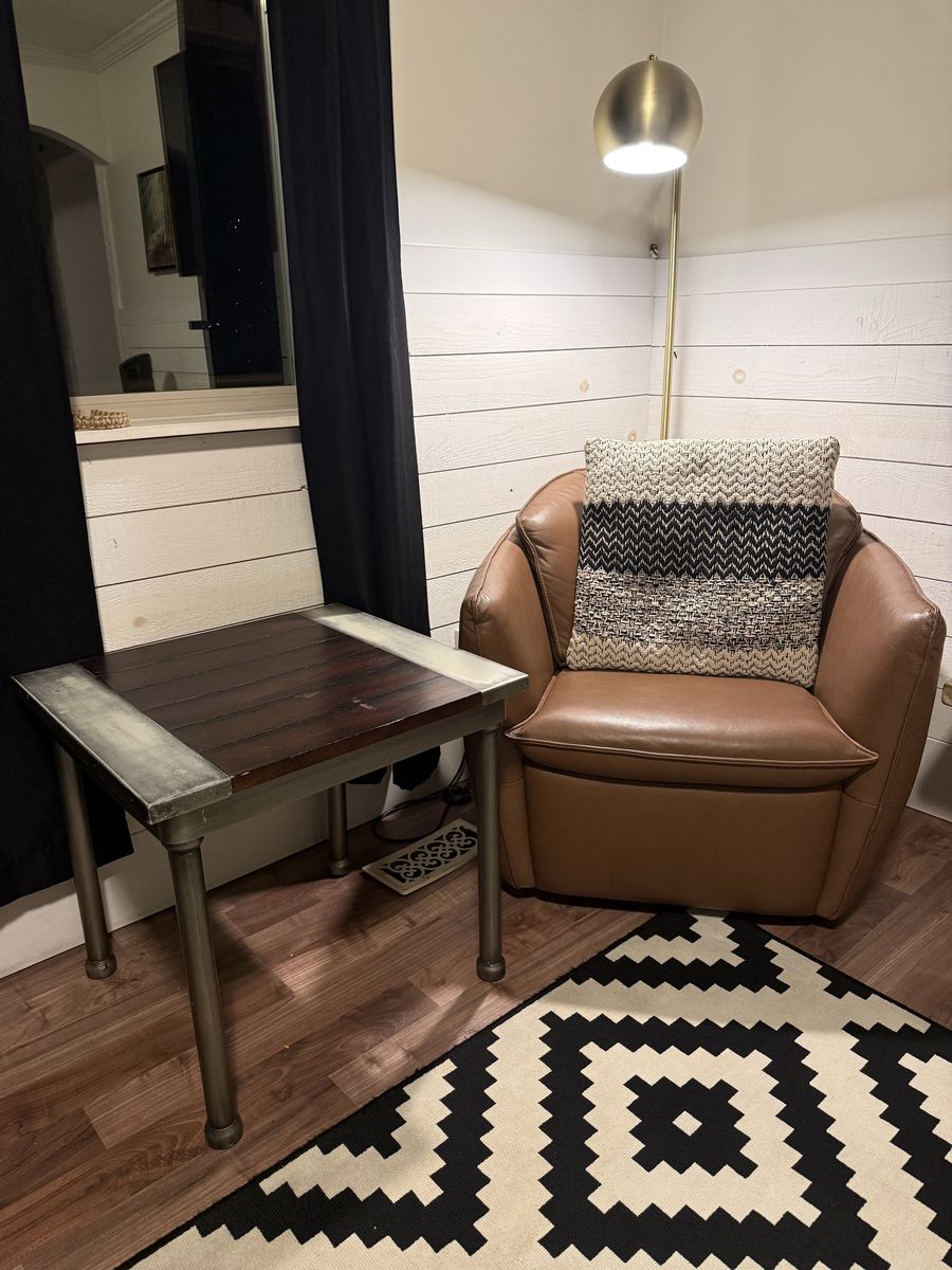 Set of 2 of Industrial Wood & Metal End Tables – $50