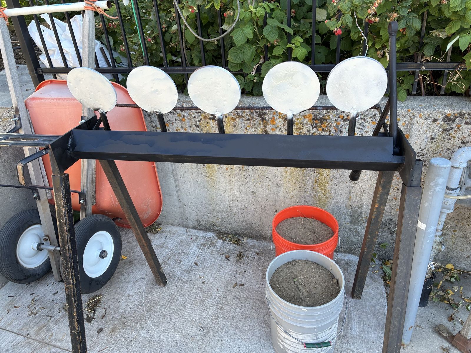 5 target steel shooting stand