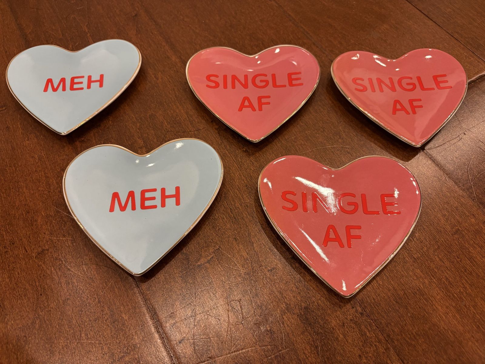 New Conversation Hearts Trinket Dish Plates - 5 available 