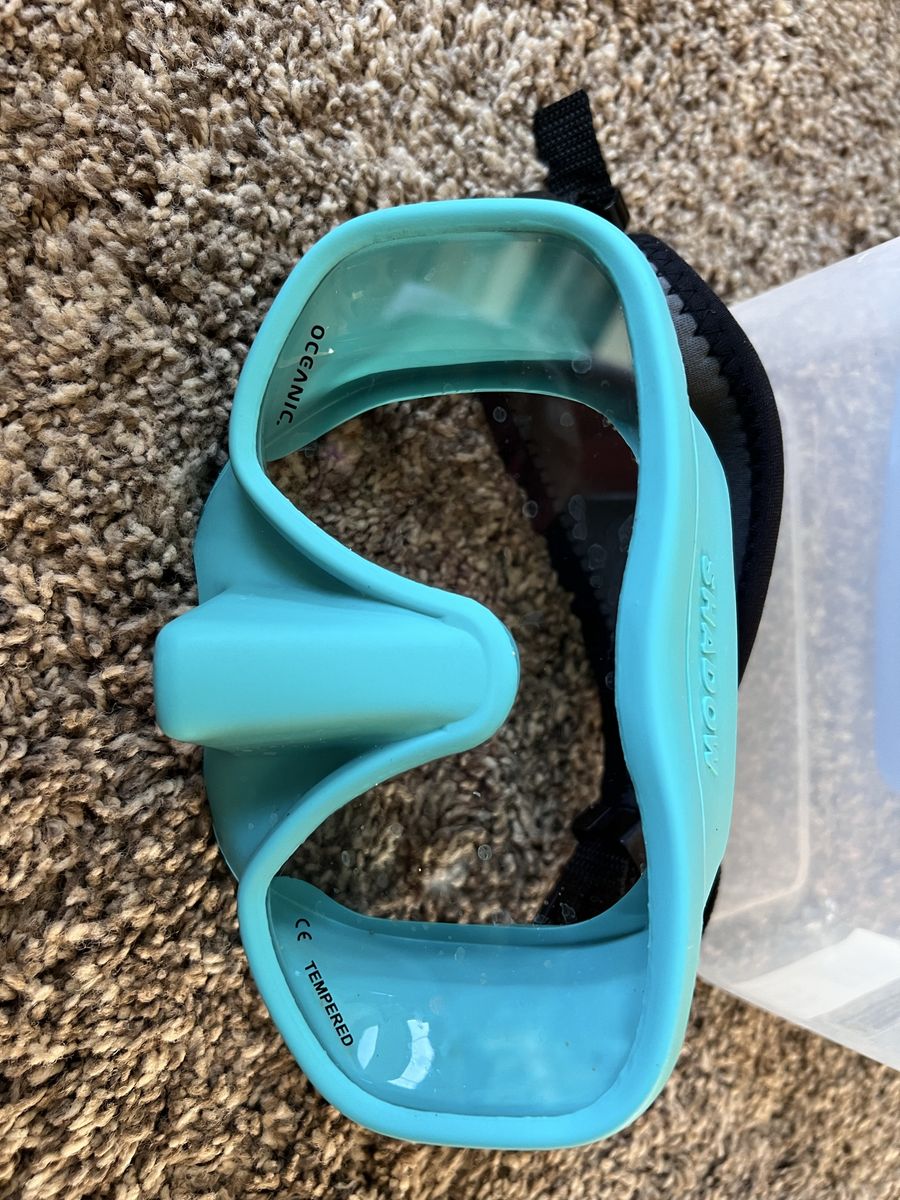 OCEANIC Shadow Mask - Teal Diving, Snorkeling, Freediving Mask with Neoprene Strap and Case