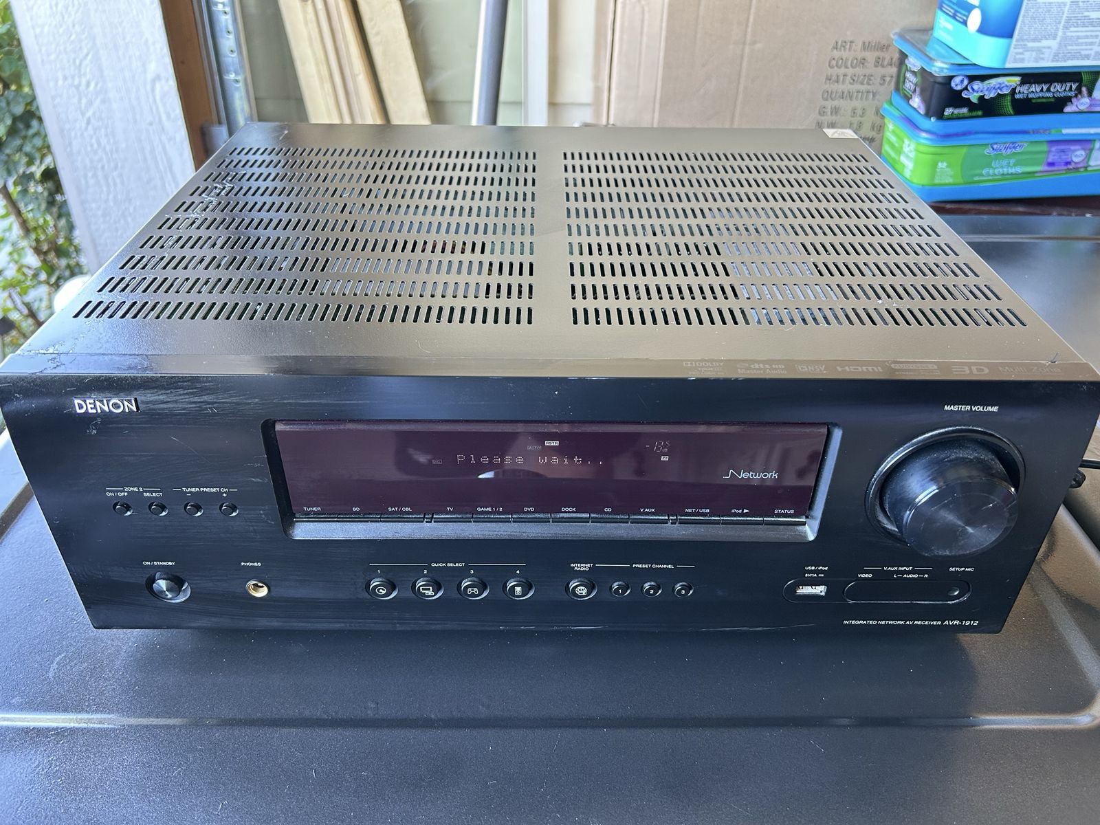 Old School Denon Home Theater Audio Receiver AVR-1912 7.1 Ch. 90W HD AV Tested, No Remote