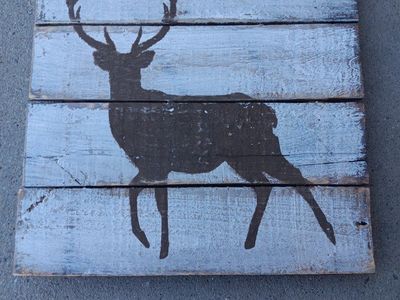 Handcrafted Reclaimed Wood Pallet Deer Silhouette Sign - Rustic Home Decor Wall Art