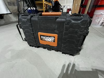 RIDGID Pro Gear Tool Box Organizer System Stackable Storage Case, Black/Orange, Used