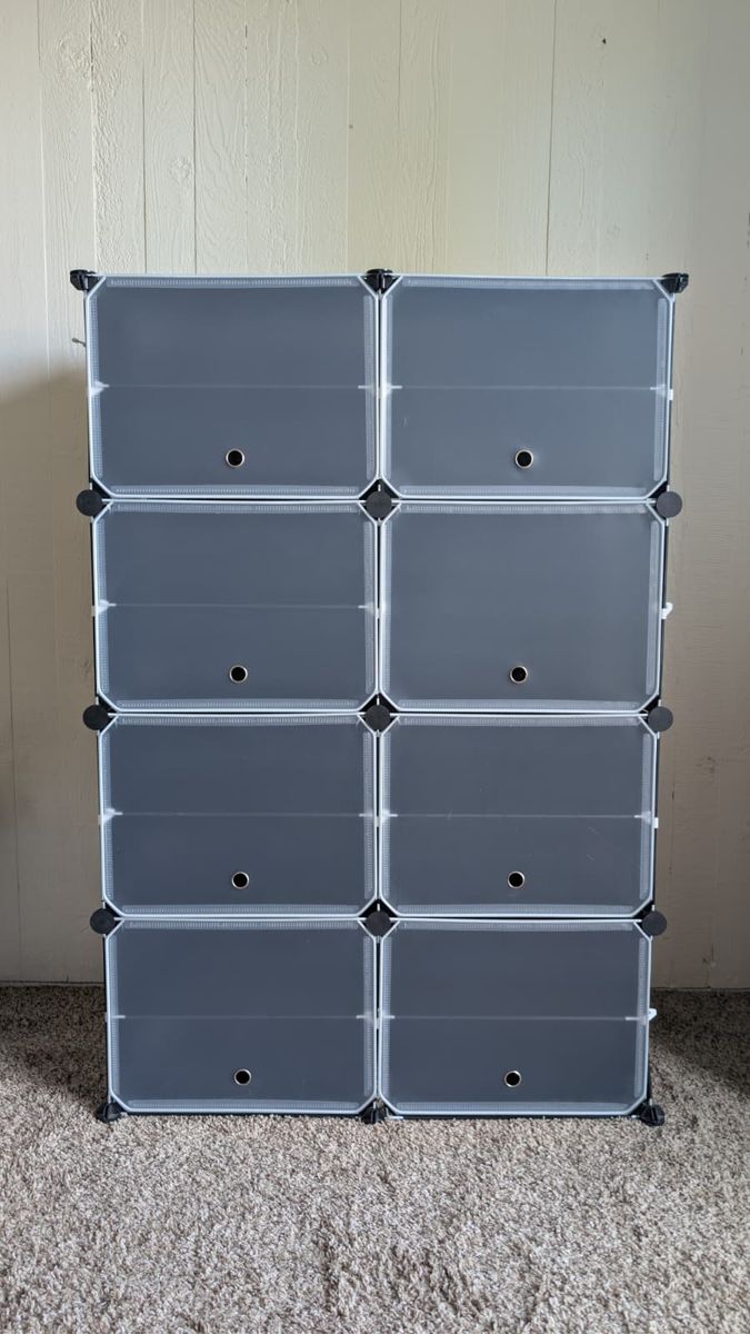 Shoe Rack, 8 Tier Shoe Storage Cabinet 32 Pair Plastic Shoe Shelves Organizer