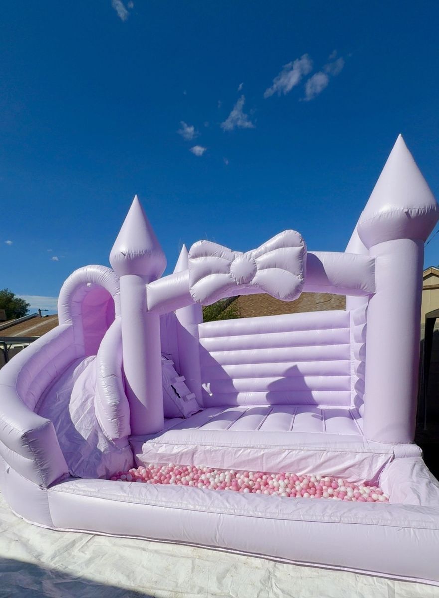 Pastel Purple  Castle + Slide For Rent