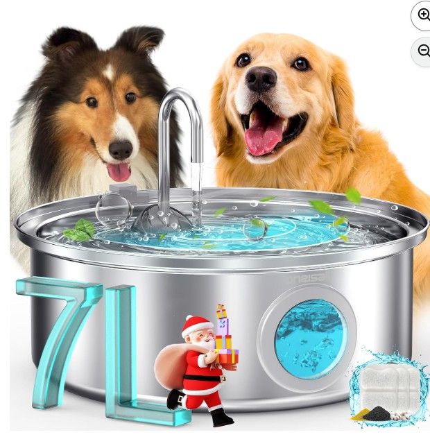 NEW STAINLESS STEEL DOG WATER FOUNTAIN
