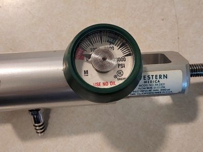 Western Medica XA-2831 Oxygen Regulator - 0-15 LPM Flow, Max 3000 PSI, Made in USA