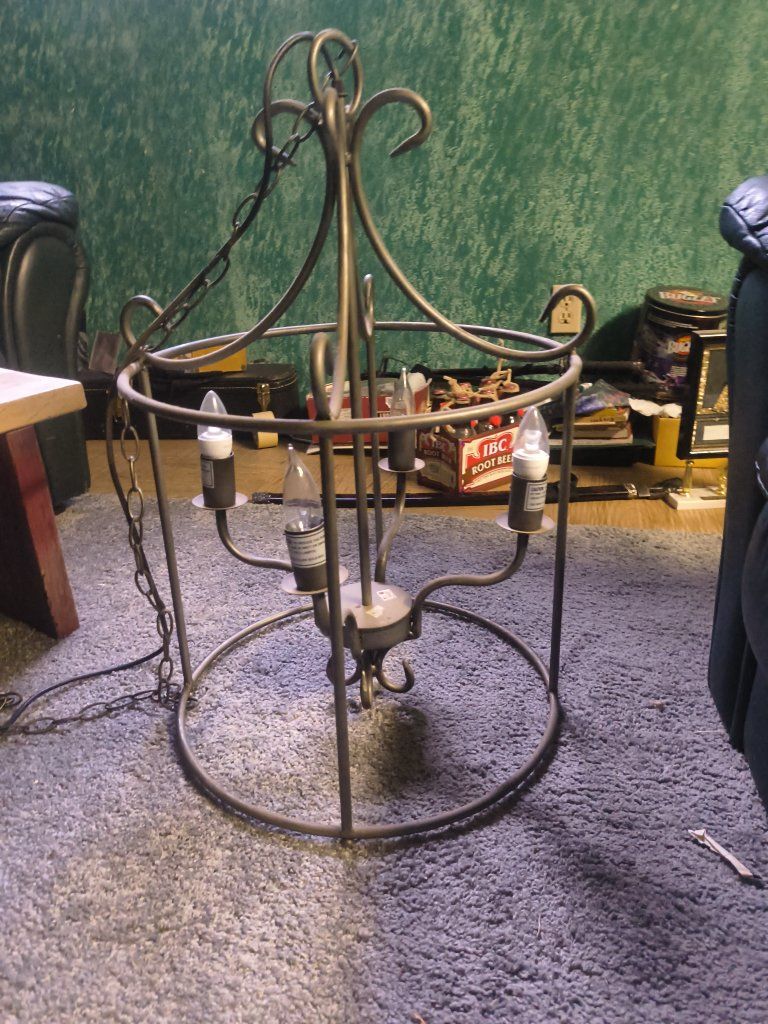Metal Cage Chandelier Pendant Light Hanging Fixture