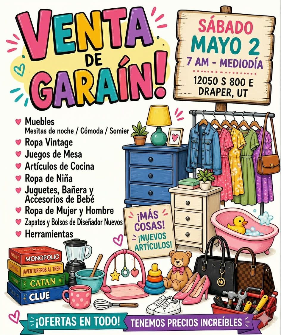 ¡Gran venta de garaje de varias familias!