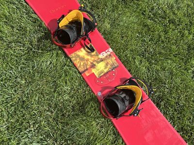 Burton Snowboard with Bindings Red Sunset Graphic