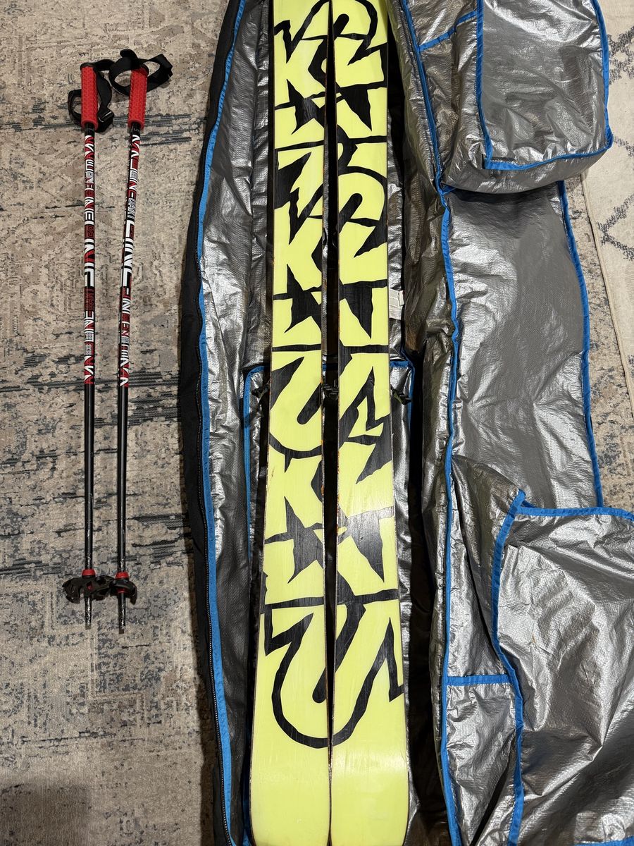 K2 all mountain skis. Full set up