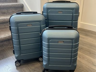 3-Piece Hard Shell Luggage Set Carry-On + Expandable Checked - Spinner Wheels & TSA Locks