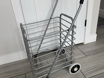 Sachi Lightweight Ultralight Portable Shopping Cart Trolley w/ Swivel Wheels