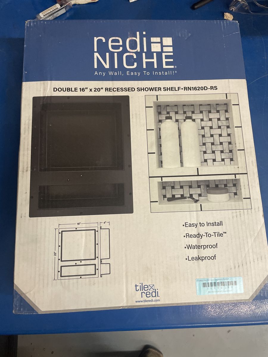 Tile Redi Redi-Niche RN1620D-RS Double 16x20 Recessed Shower Shelf New