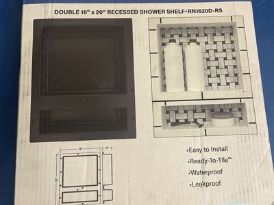 Tile Redi Redi-Niche RN1620D-RS Double 16x20 Recessed Shower Shelf New