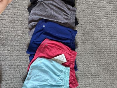 Lululemon Women's Athletic Shorts Bundle - 5 Pairs, Size 8, 4" Inseam, NWT & EUC