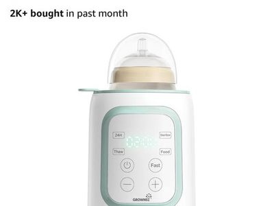 Grownsy 8-in-1 Fast Baby Bottle Warmer Model N1T Green Accent with Timer