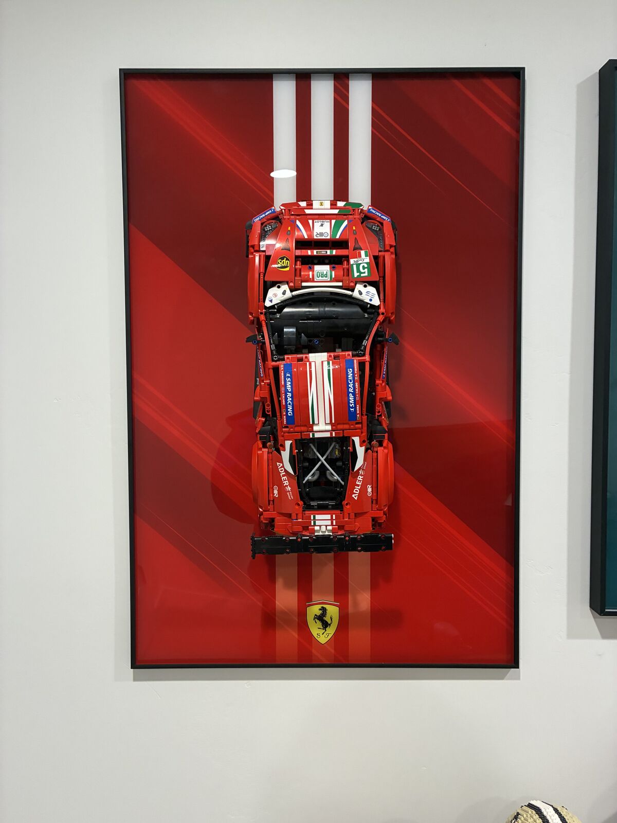 Lego Technic Ferrari 488 GTE with Acrylic Wall Mount