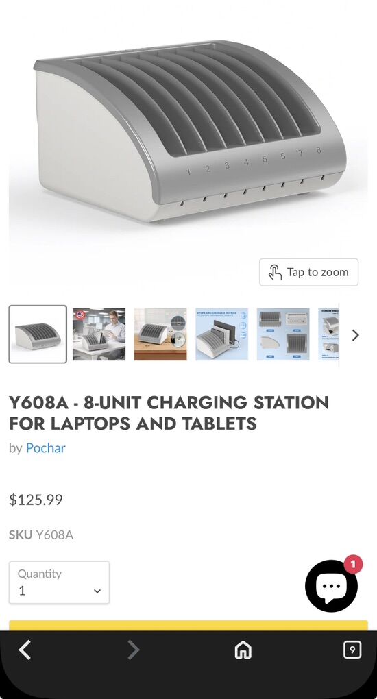 8-UNIT CHARGING STATION FOR LAPTOPS AND TABLETS