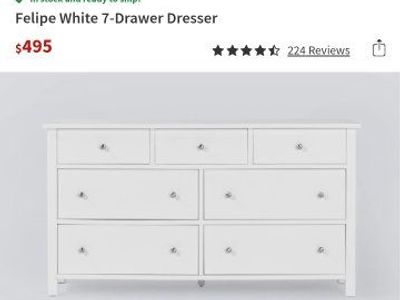 Filled Dresser Living Spaces New with Shipping Damage