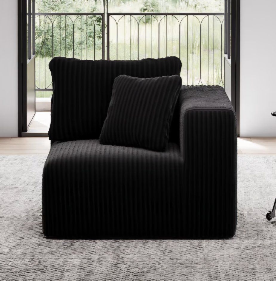 Avenco 35.4” Right-Arm Facing Modular Sofa Seat, Individually Wrapped Coil Support & Corduroy Fabric, Zero Assembly to Complete