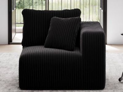 Avenco 35.4” Right-Arm Facing Modular Sofa Seat, Individually Wrapped Coil Support & Corduroy Fabric, Zero Assembly to Complete
