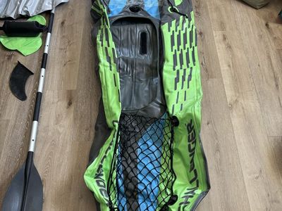 Intex K1 Challenger Inflatable Kayak Set with Oar, Pump, Bag & 2 Life Jackets - Used 3x!