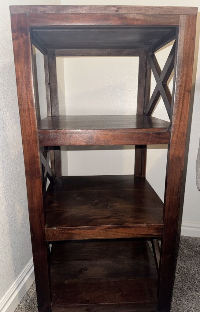 Solid Wood 3-Tier Bookcase / Display Shelf