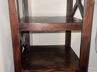 Solid Wood 3-Tier Bookcase / Display Shelf