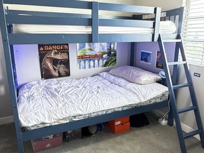 Blue bunk beds