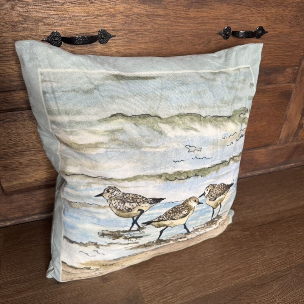 Nautical Sandpiper Ocean Throw Pillow