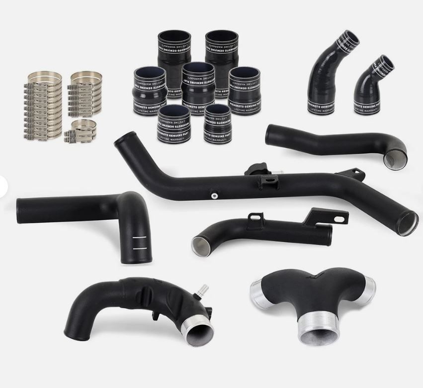 Mishimoto High-Mount Intercooler Pipe Upgrade Kit for 2021-2026 Ford Bronco 2.7L  - Wrinkle Black MMICP-BR27-21UHBK