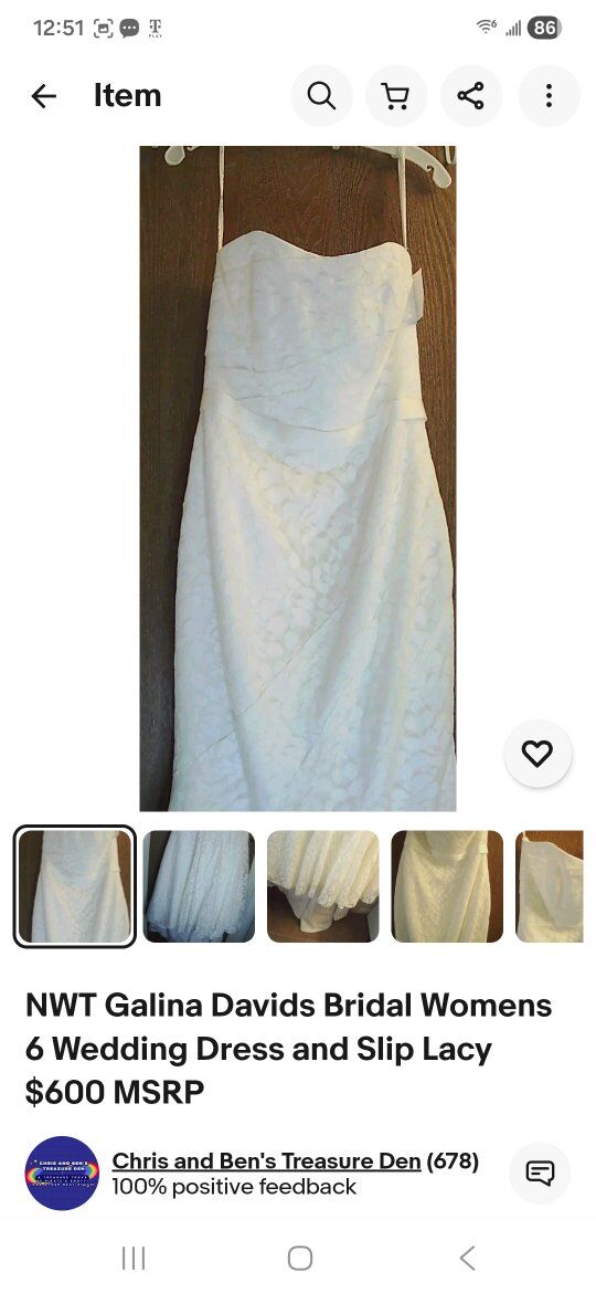 New Davids Bridal Wedding Dress Size 6