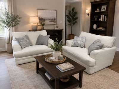 Matching Oversized Cream Loveseat Set