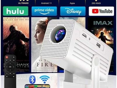 NEW 4K Supported Mini Projector with Wifi and Bluetooth, Portable Projector with Speaker, Auto Keystone