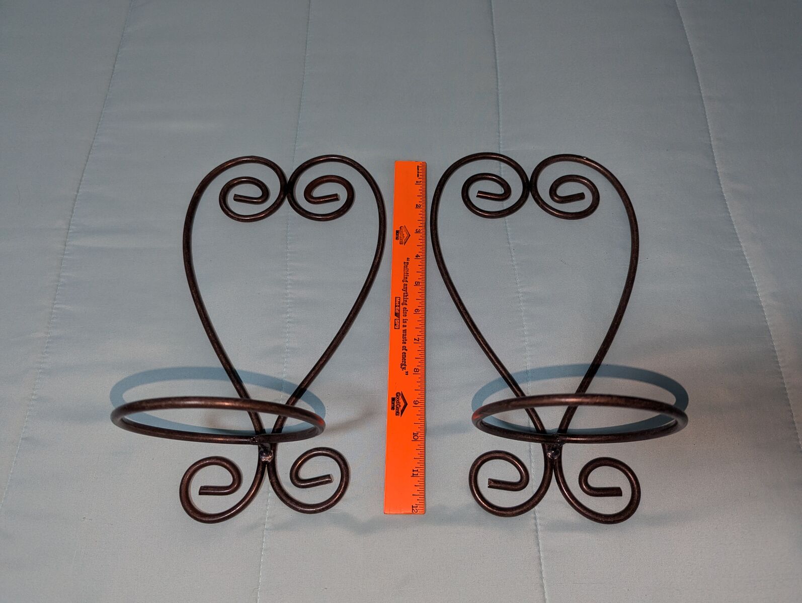 Wall Art Decoration Metal With Candle Holder Pair