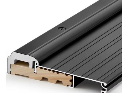 Blulu 72" Aluminum Exterior Door Threshold 5 5/8" Swing Threshold Black Heavy Duty Aluminum Door Sill Pan for Weatherproof & Eas