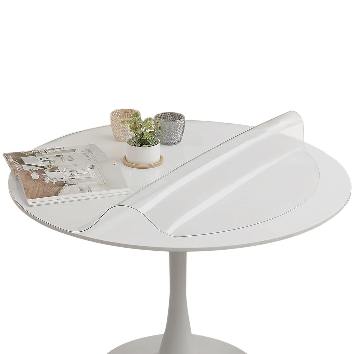New Round Clear PVC Tablecloths Waterproof Round Table Protector Anti-hot Table mat Thickness 1.5mm