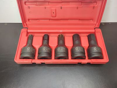 Sunex Tools 4507 5-piece 3/4" Drive Metric Hex Impact Bits