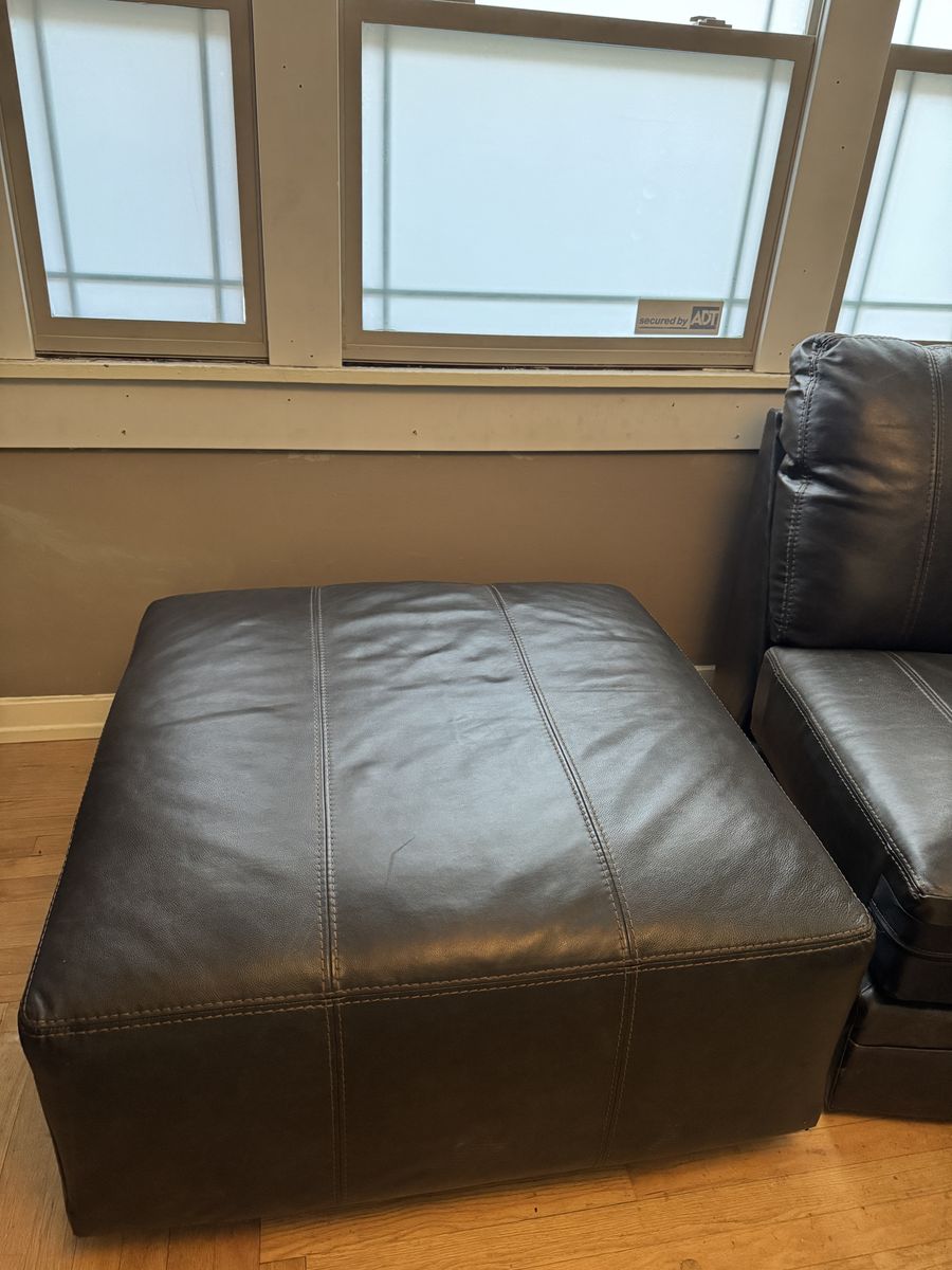 100% Leather Chair and Ottoman 40" x 40"  Part of RC Willy Denali Sectional