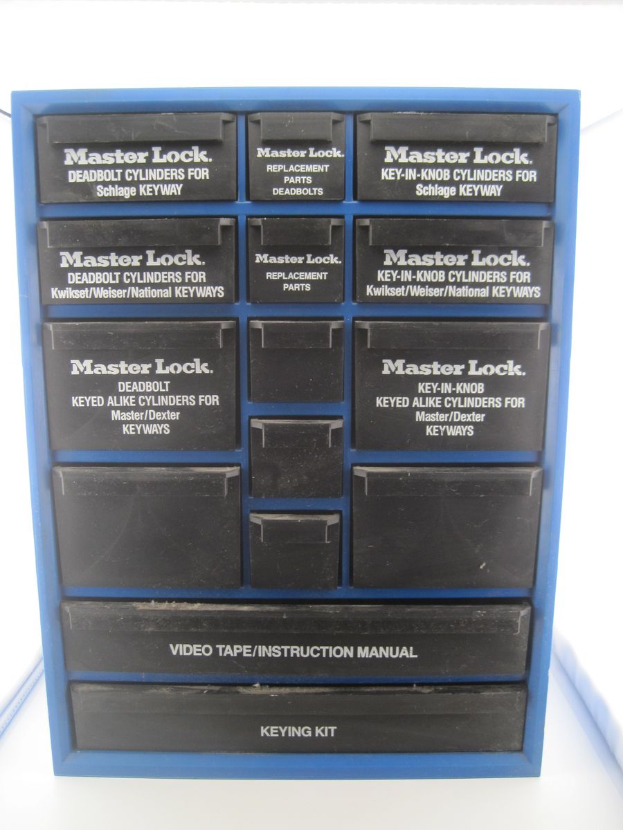 Vintage Master Lock Labeled Parts and Keying Station Storage Organizer Cabinet